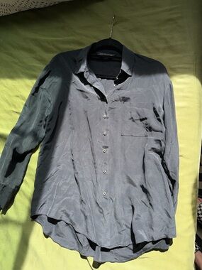 Zara Women's Button-Down Shirt - Slate Gray